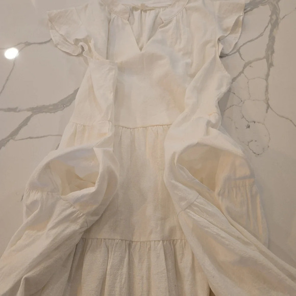 Label Of Love Womens Sleeveless Ruffled V-Neck Boho Midi Dress White Size Large - Picture 9 of 12